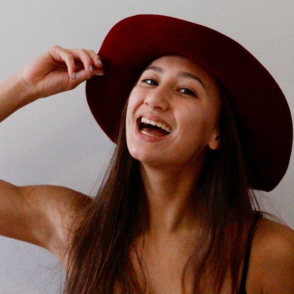 Vintage Red Suede Sun Hat